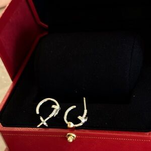 Cartier clou white Gold Earrings